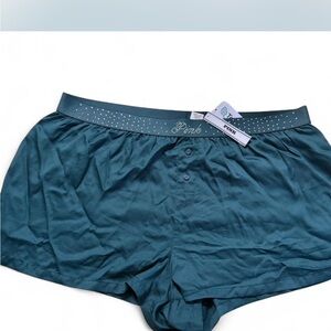 PINK Teal Lounge Shorts with Studded Waistband